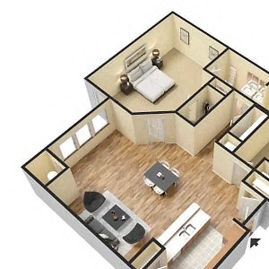 Luxury one bedroom apartment with den